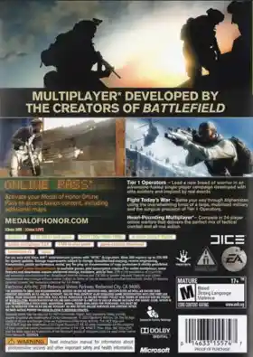 Medal of Honor (USA) box cover back